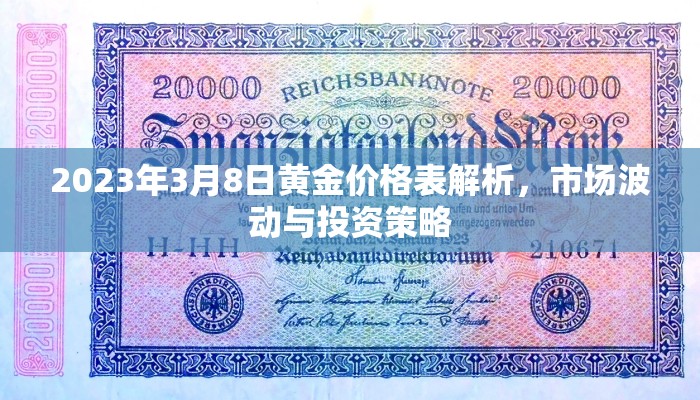 2023年3月8日黄金价格表解析，市场波动与投资策略