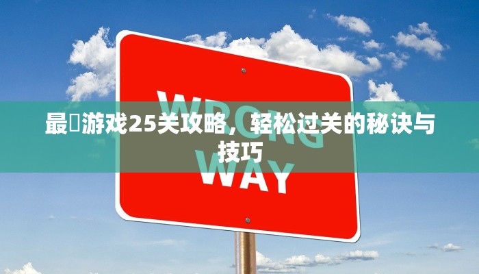 最囧游戏25关攻略，轻松过关的秘诀与技巧