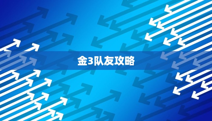 金3队友攻略